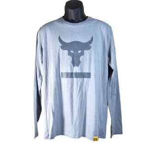 Project Rock Shirt Mens Large Gray Under Armour Gym Performance Fitness The Rock